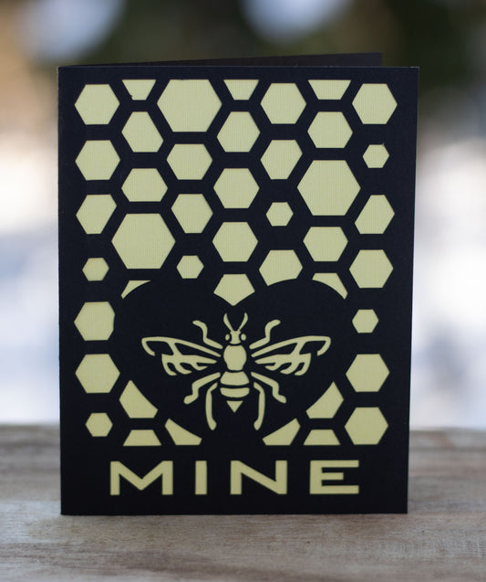 Handmade Bee Mine Greetings Card