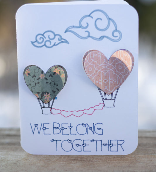 Handmade We Belong Together Heart Greetings Card